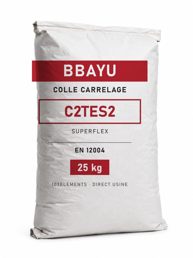 Sac de colle carrelage Bbayu C2TES2 superflex, 25 kg