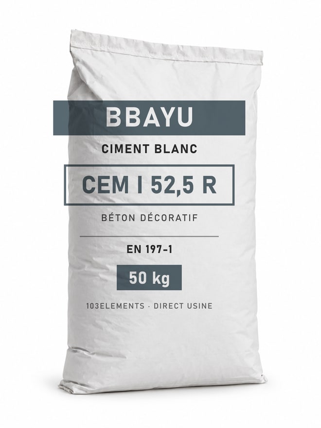 Sac de ciment blanc Bbayu CEM I 52,5 R